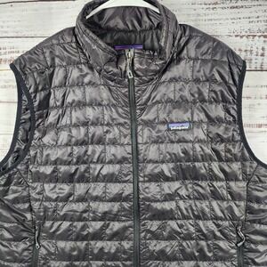 Patagonia Nano Puff Vest XXL Regular Insulated Puffer Black 84242 Full Zip